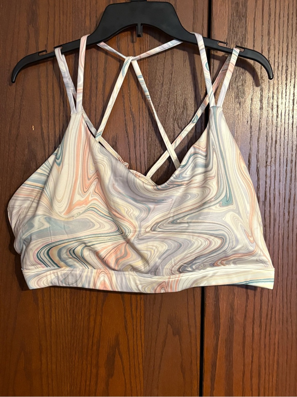Old Navy Marble Swirl Strappy Bralette in Pastel Neutrals